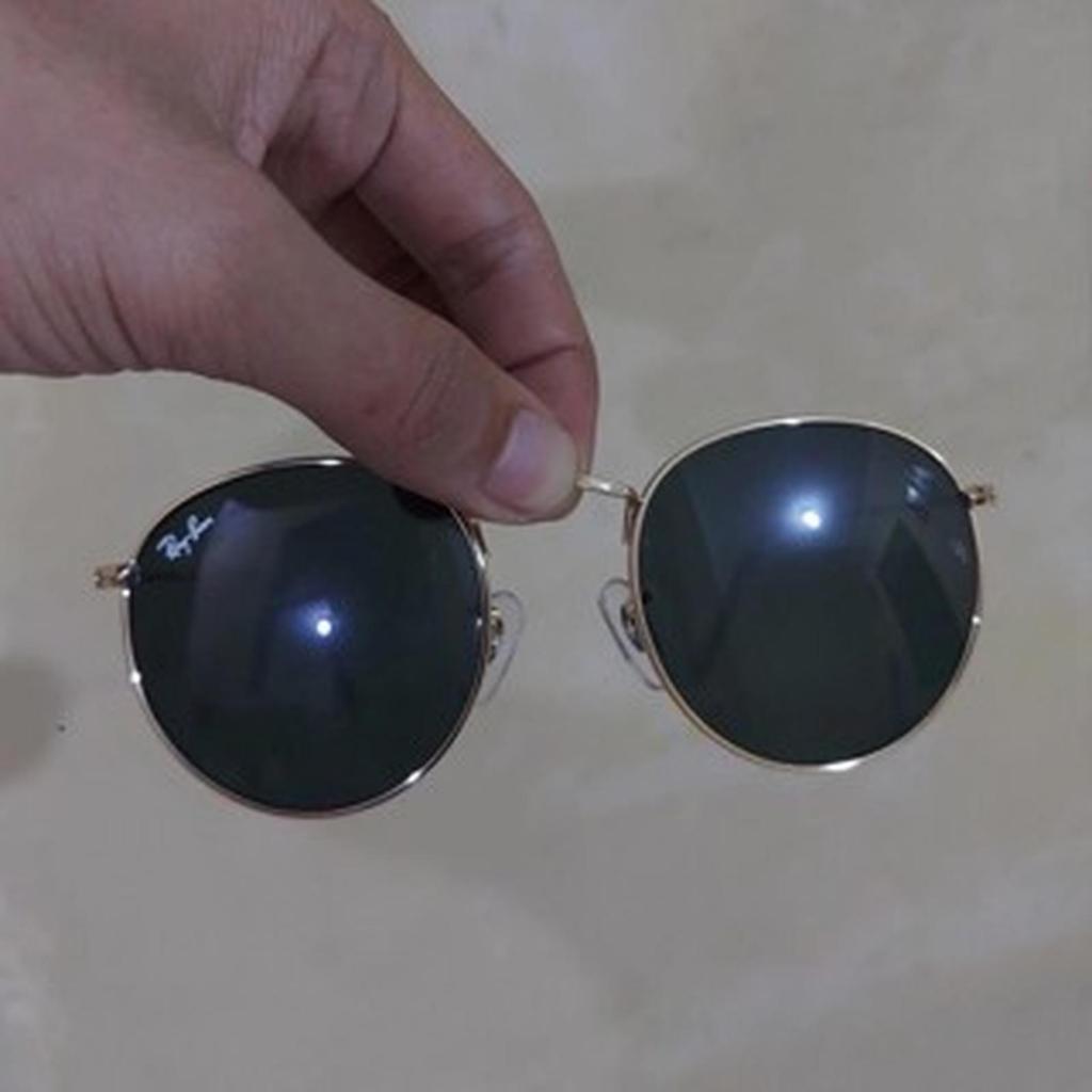 Kacamata Rayban Round Gold Black Size 50 Second Original