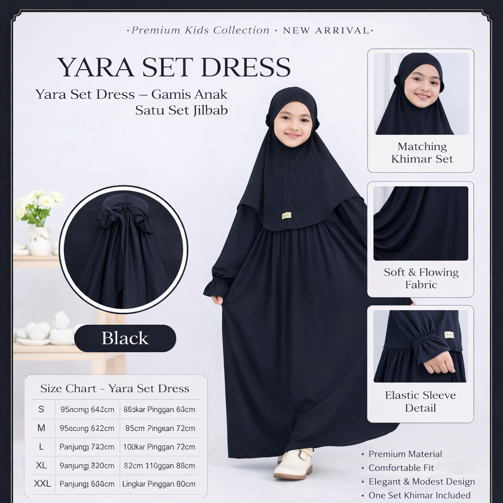 Shahia Servantina Yara Dress Gamis Anak Spandex