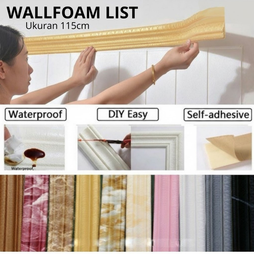 [115CM/SETENGAH LONJOR] LIST BORDER FOAM / SABUK TEMBOK / LIST WALLFOAM LEBAR 8 CM