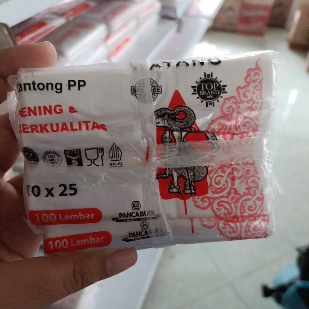 KANTONG PLASTIK BENING TIPIS 10 X 25 CM ISI 100 LEMBAR WAYANG PP 10X25