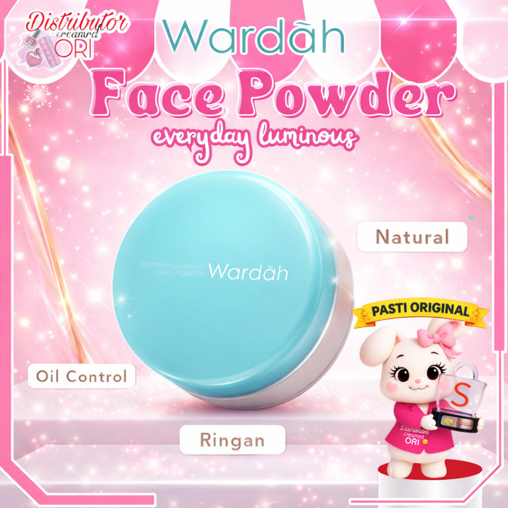 Wardah Everyday Luminous Face Powder 30 g - Bedak Tabur Yang Halus, Natural, Ringan dan Melembabkan