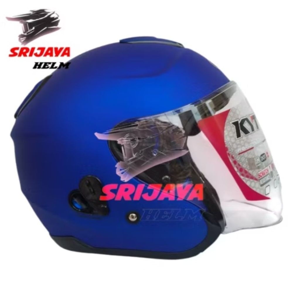 HELM KYT KYOTO R FLAT  BIRU DOFF ORIGINAL