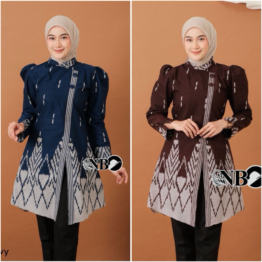 TUNIK BATIK WANITA LENGAN PANJANG TUNIK BATIK KERJA MOTIF SONGKET TERBARU