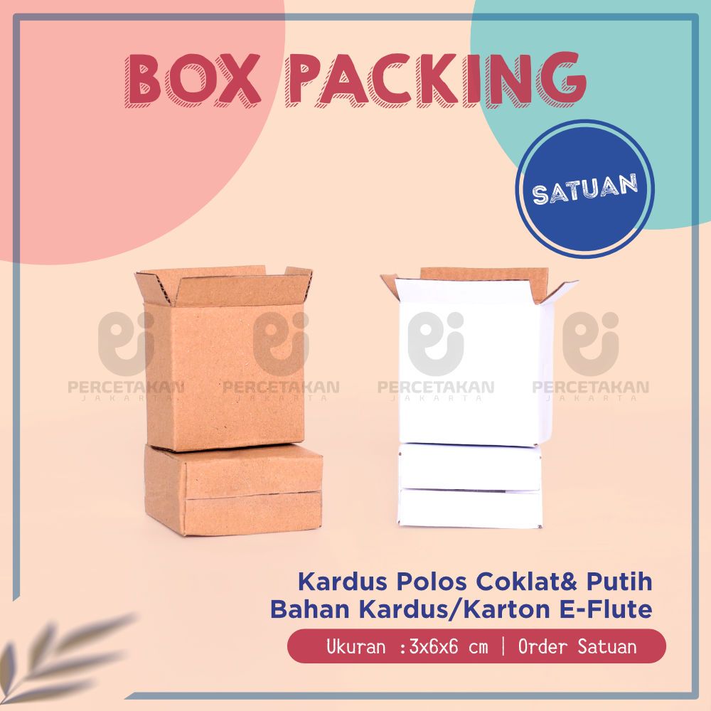 Sablon / Cetak BOX KARDUS PACKING KECIL | DUS PACKING LAKBAN E-FLUTE | Kardus / Karton Box Souvenir