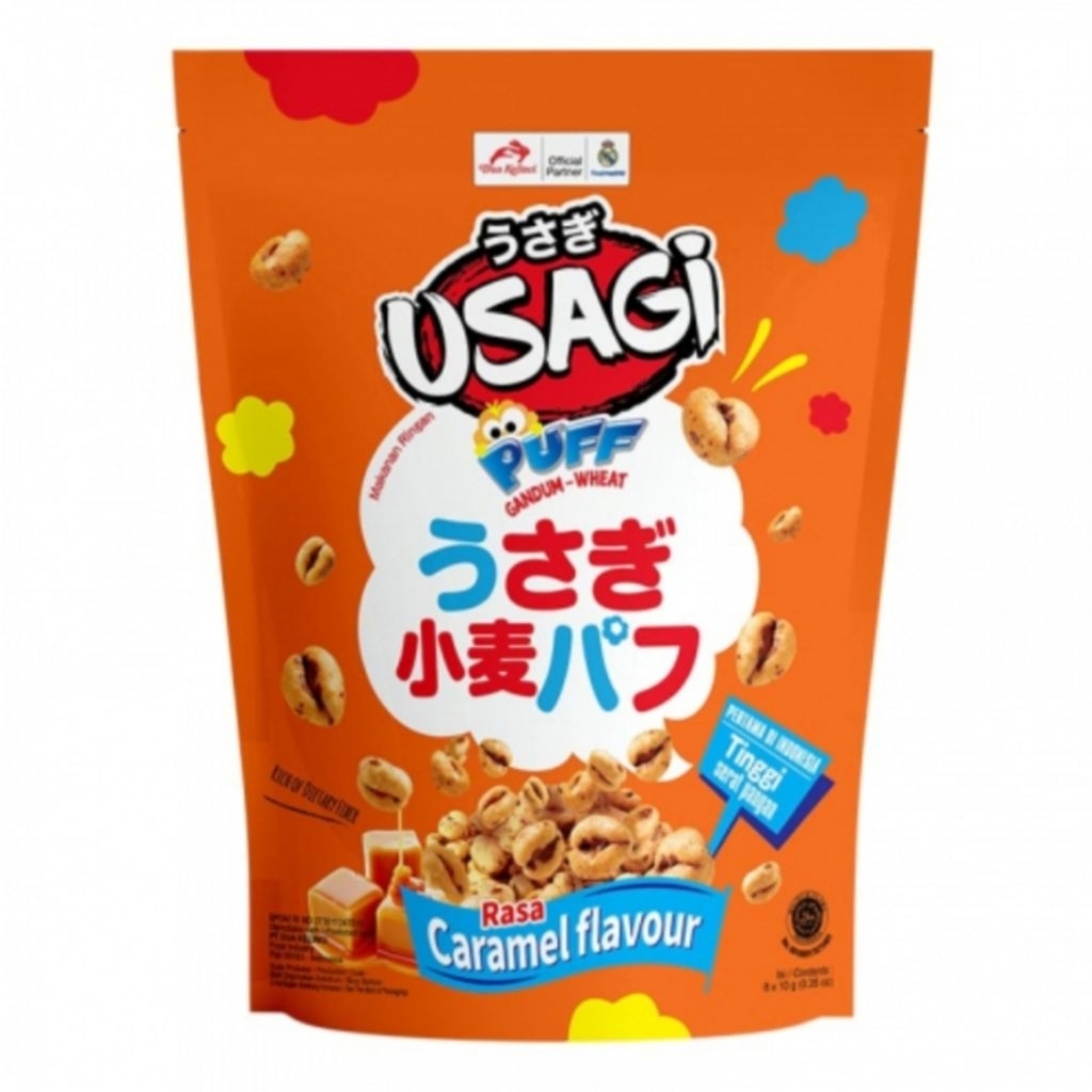 [ 3 Pcs ] Usagi Wheat Puff Gandum 80gr / Caramel / Cokelat