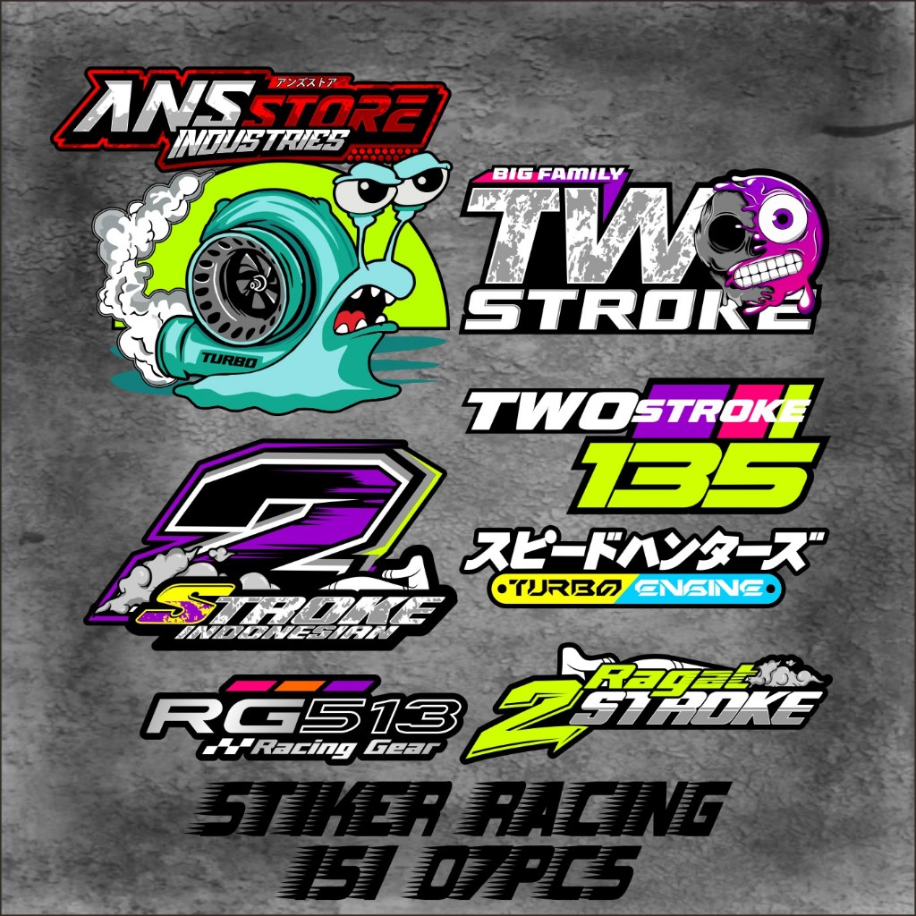 STIKER PAKET PACK STIKER TEMPEL BRAND RACING PACK  MURAH