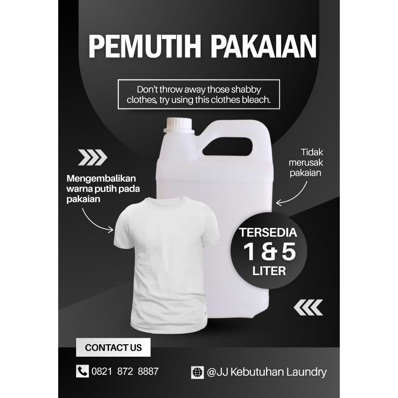 PEMUTIH PAKAIAN PREMIUM AMPUH MEMUTIHKAN PAKAIAN