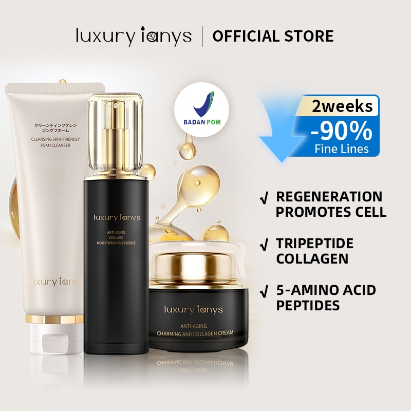 luxury ianys Paket Collagen Skincare Set Toner Cream Cleanser Anti Aging BPOM
