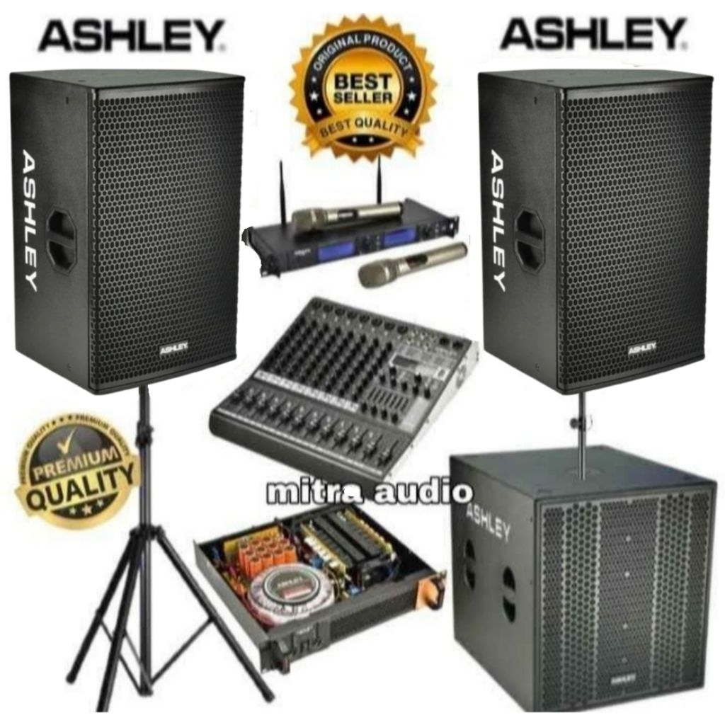 Paket Soundsystem Karaoke Speaker Pasif ASHLEY 15 Inch Dan Subwoofer Pasif ASHLEY 18 Inch