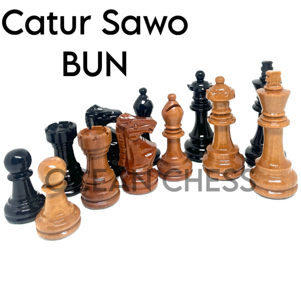 Bidak Catur Kayu Sawo model BUN