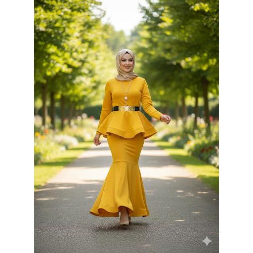 3G style # 201 ,gamis peplum duyung scuba import premium