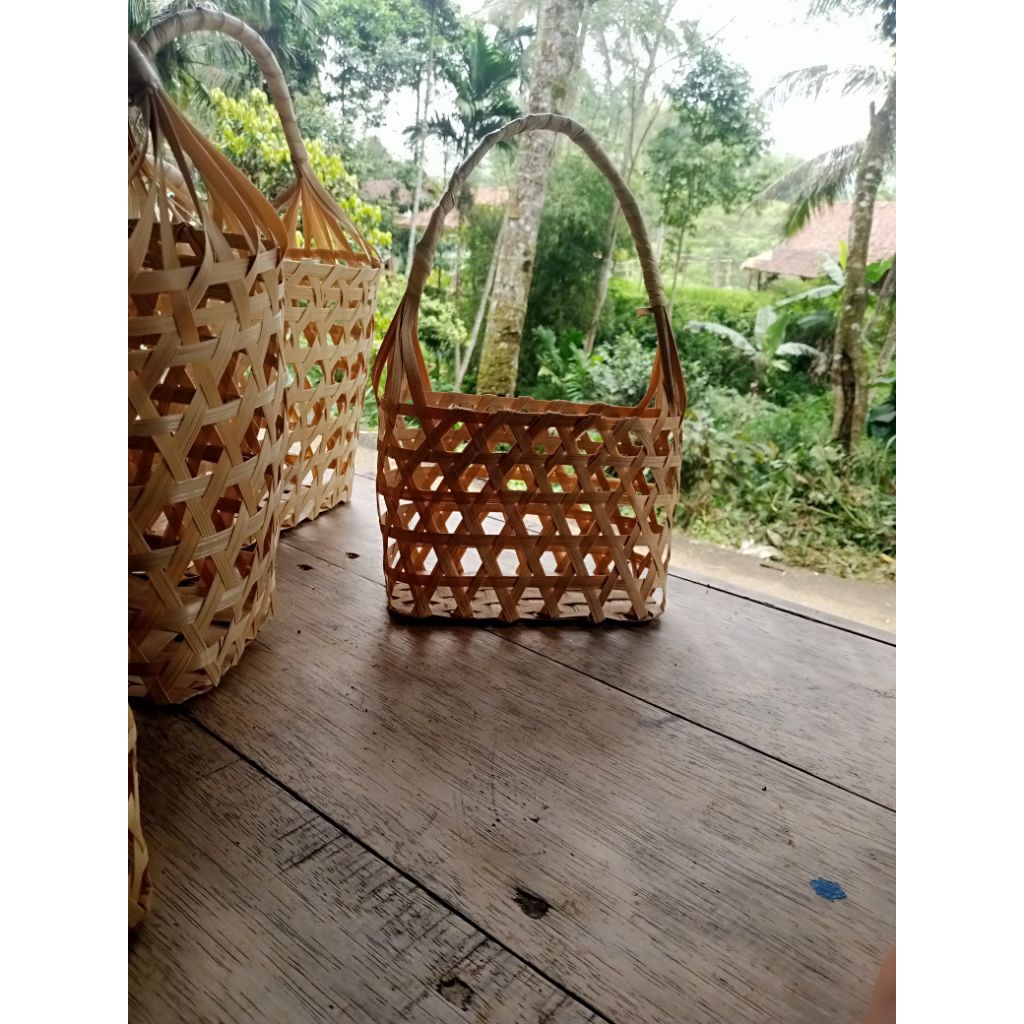 Keranjang Parcel Anyaman bambu/tas anyaman bambu