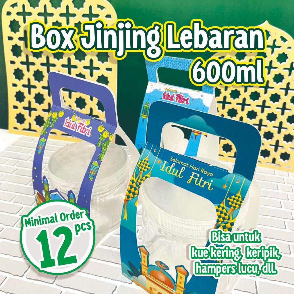 Box Jinjing Kue Lebaran / Box Toples 600ml / Box lebaran / Packaging Kue / Hampers Lebaran / Hampers