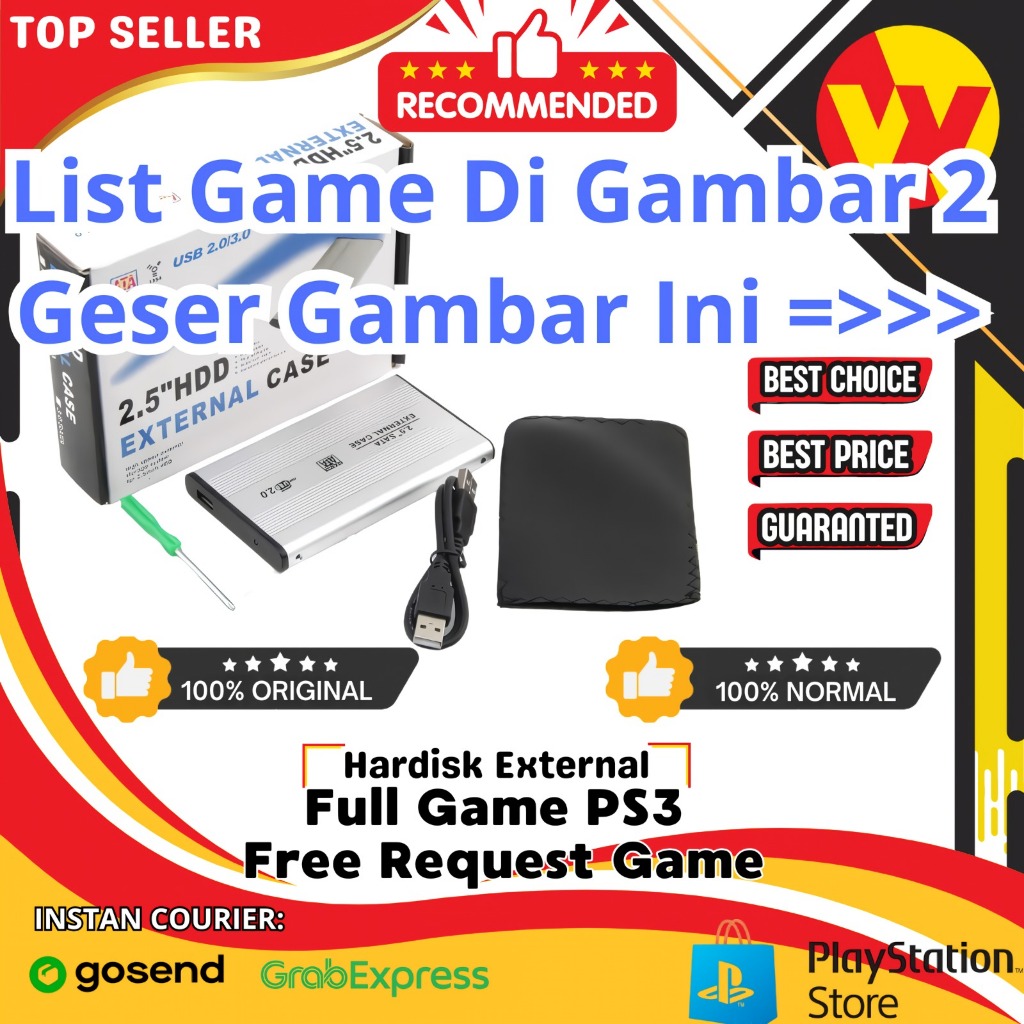 hardisk external PS3 1TB hdd eksternal playstation 3 harddisk eksternal ps3 bonus fullgame hits terb