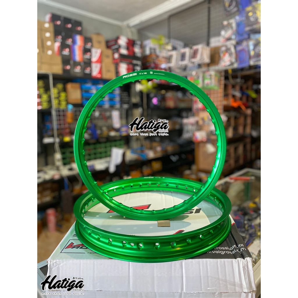 ( HARGA PERBIJI ) VELG ROSSI WM FOREST GREEN KLOWONGAN V ROSSI HIJAU WM SERIES RING 17