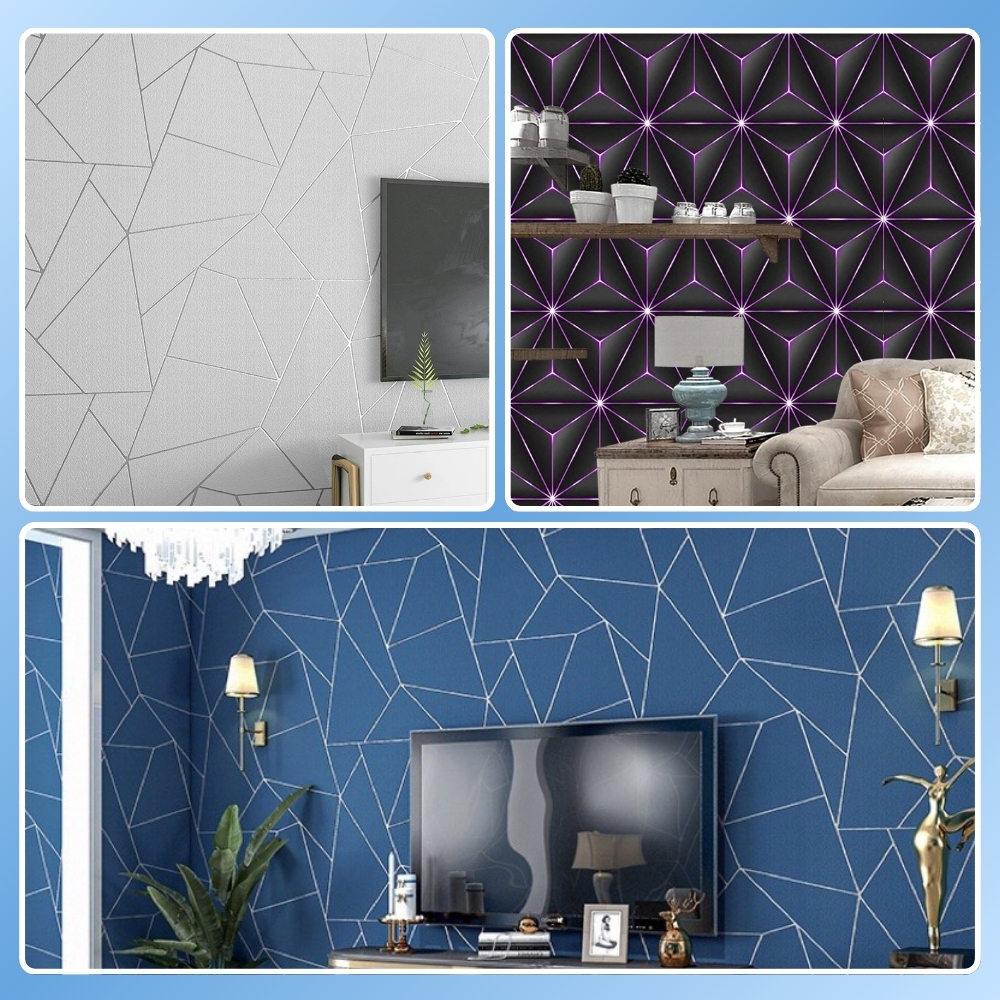 [Bisa COD] Wallpaper Dinding Ruang Tamu Mewah Elegan Dinding Wallpaper Kamar Motif Keramik