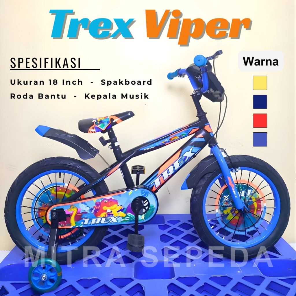Sepeda BMX Anak Laki Laki 18 Inch Trex Viper Musik Lampu
