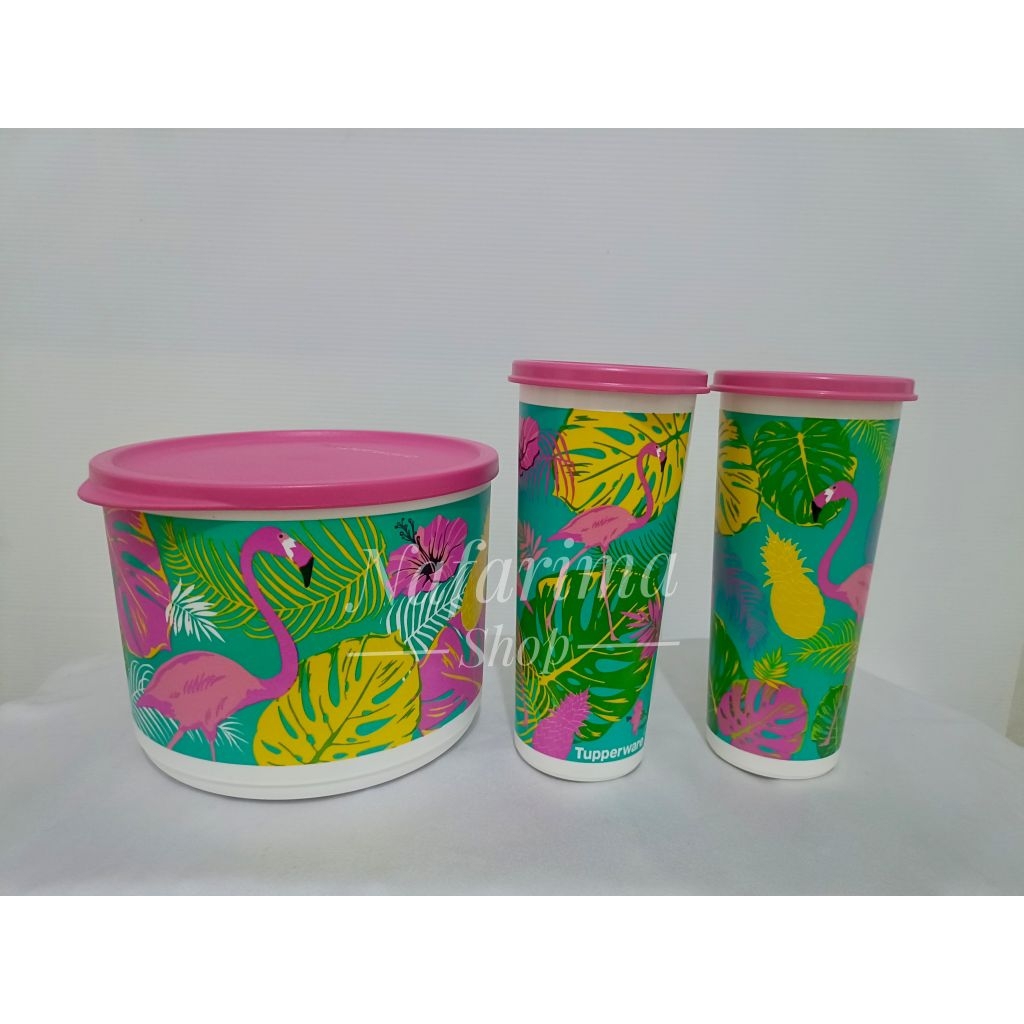 Tupperware Flamingo Canister n Tumbler