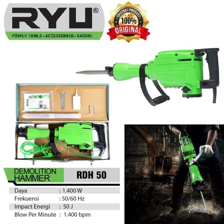 RDH 50 RYU Mesin Bor Bobok Jack Hammer - Bor Demolition Hammer RDH50 / Jack Hammer Ryu