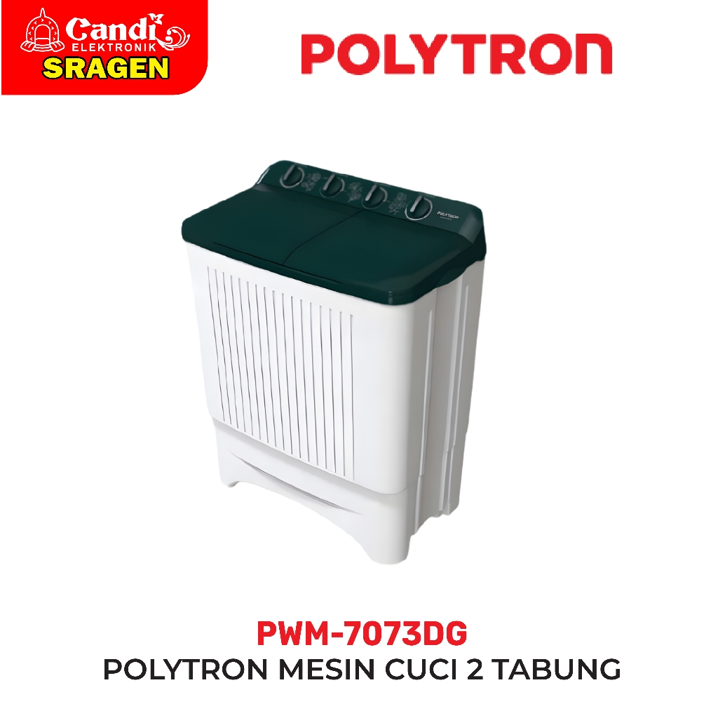 POLYTRON Mesin Cuci 2 Tabung 7 Kg Big Pulsator - PWM-7073DG