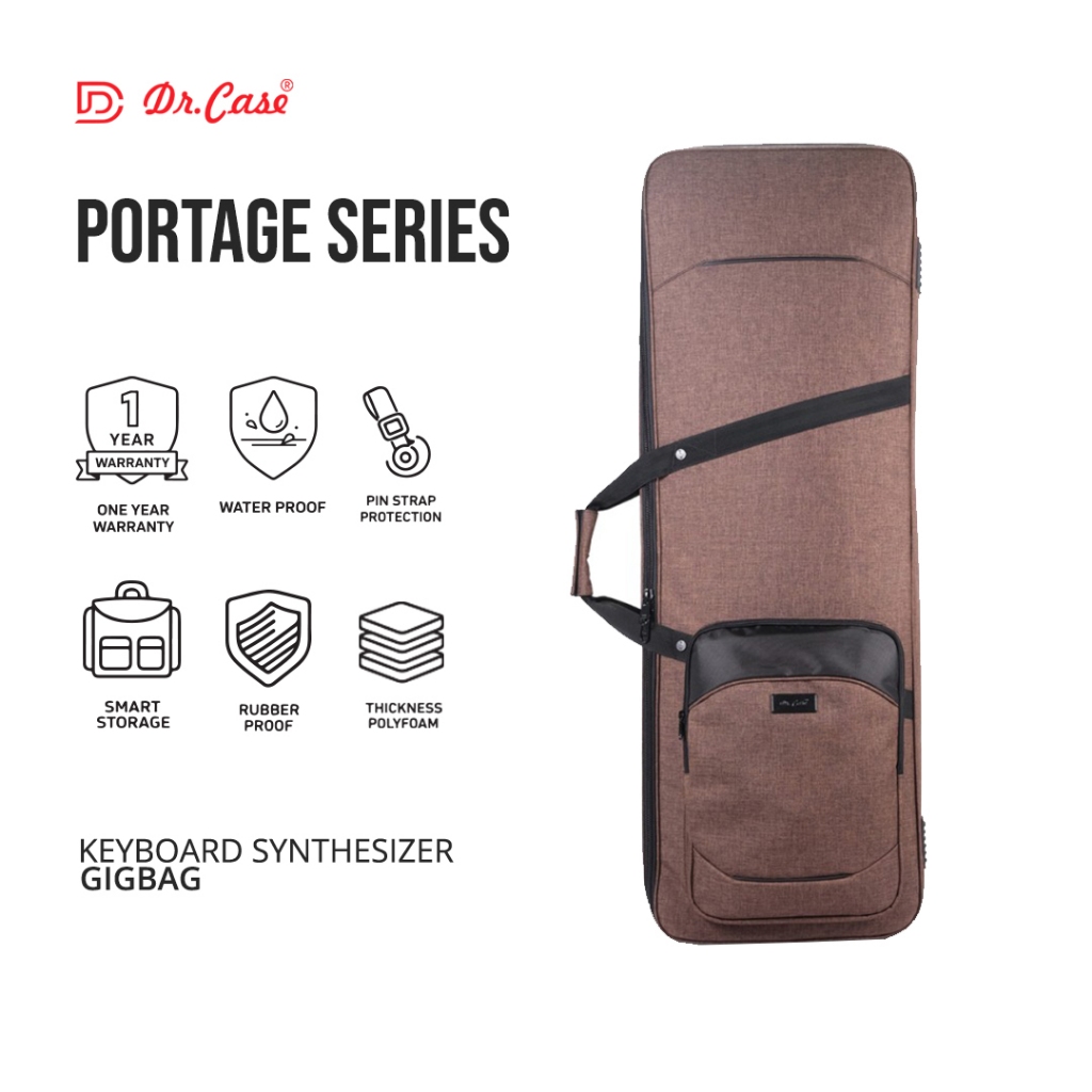 DR.CASE - Tas Keyboard - Gigbag Keyboard Synthetiser Portage 2.0 Brown