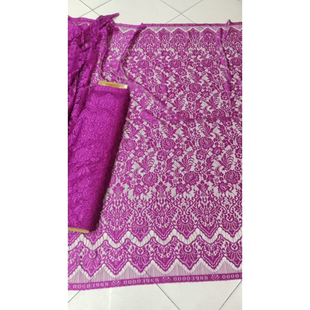 BROKAT SEMIFRANCIS GLOSSY, BAHAN KEBAYA SEMIFRANCIS LEMBUT