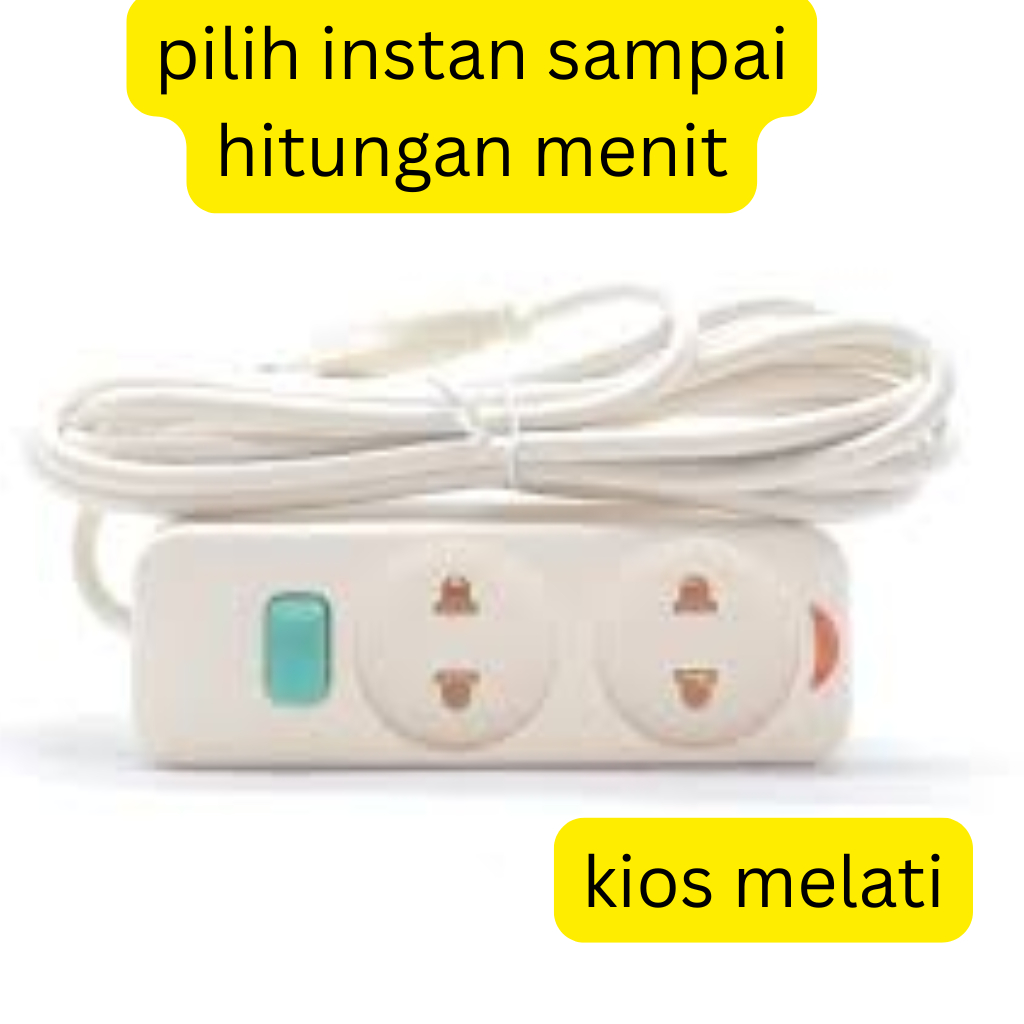Stop Kontak Kabel 3 Meter 2 Lubang / 5meter 2lubang/1,5meter 2lubang Colokan Listrik SC-752