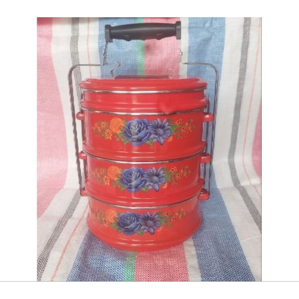 Rantang Tenong JUMBO 24cm Susun 3,5 • Rantang Enamel Maspion Ori