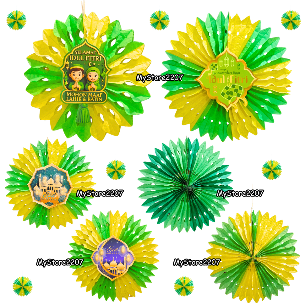 Paperfan Lebaran / Gantungan Idul Fitri / Dekorasi Lebaran Idul Fitri / Ornamen Idul Fitri