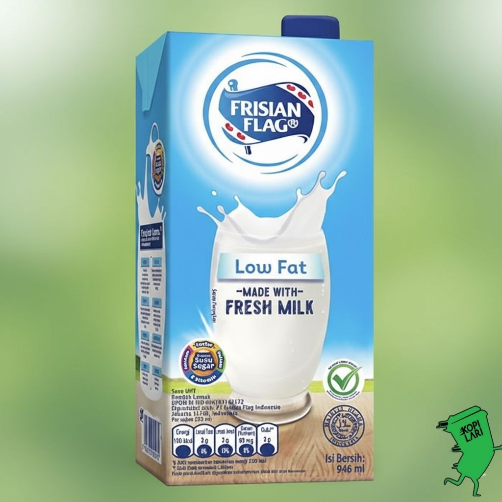 Fresh Milk & UHT Diamond Low Fat 1 Liter | Susu Diamond dan Frisian Flag