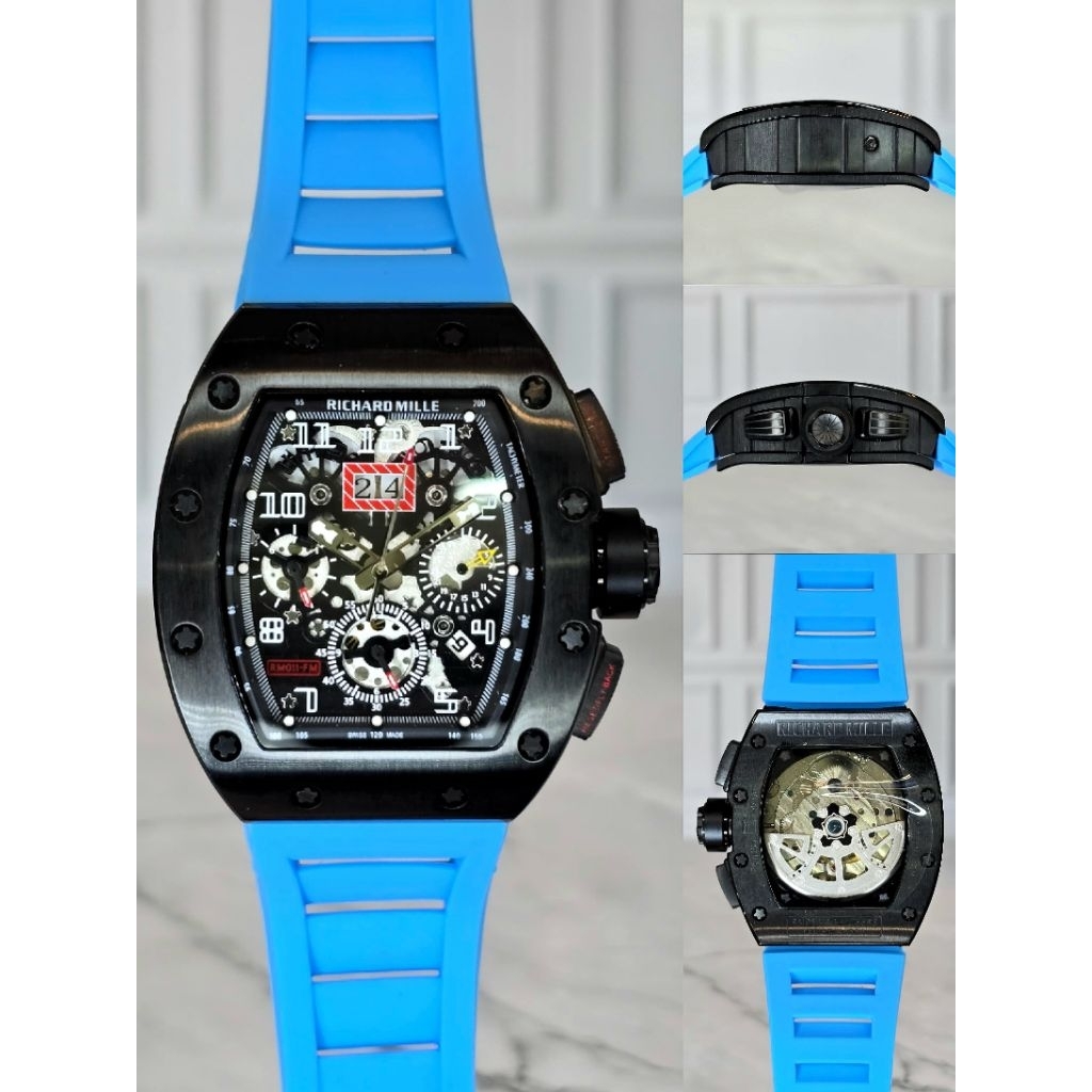 Jam tangan pria RM Automatic 42MM 11-01 Travis Scott Stainless Japan