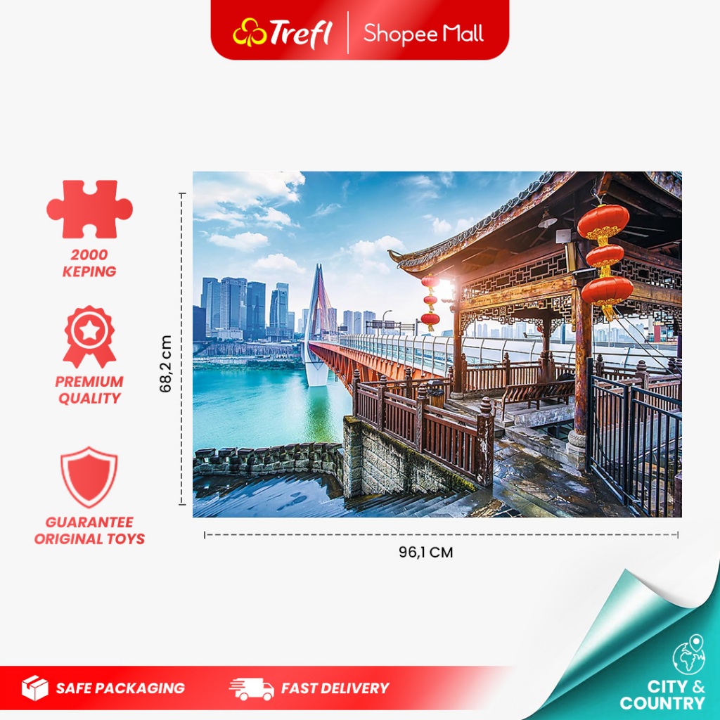 Trefl Jigsaw Puzzle 1000 Piece - Chongqing China 10721 | Mainan Hobi Koleksi Anak dan Dewasa