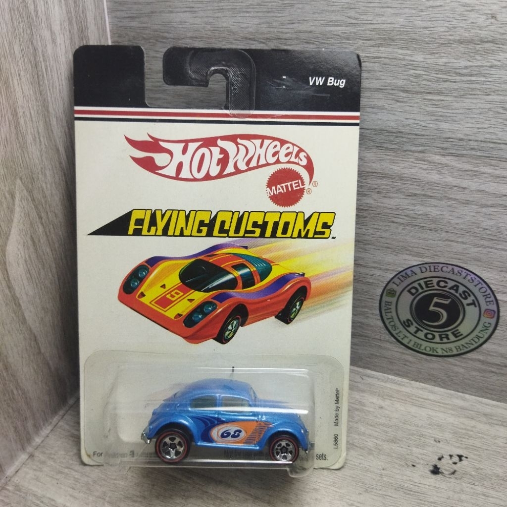 2006 hotwheels flying customs volkswagen vw beetle bug biru