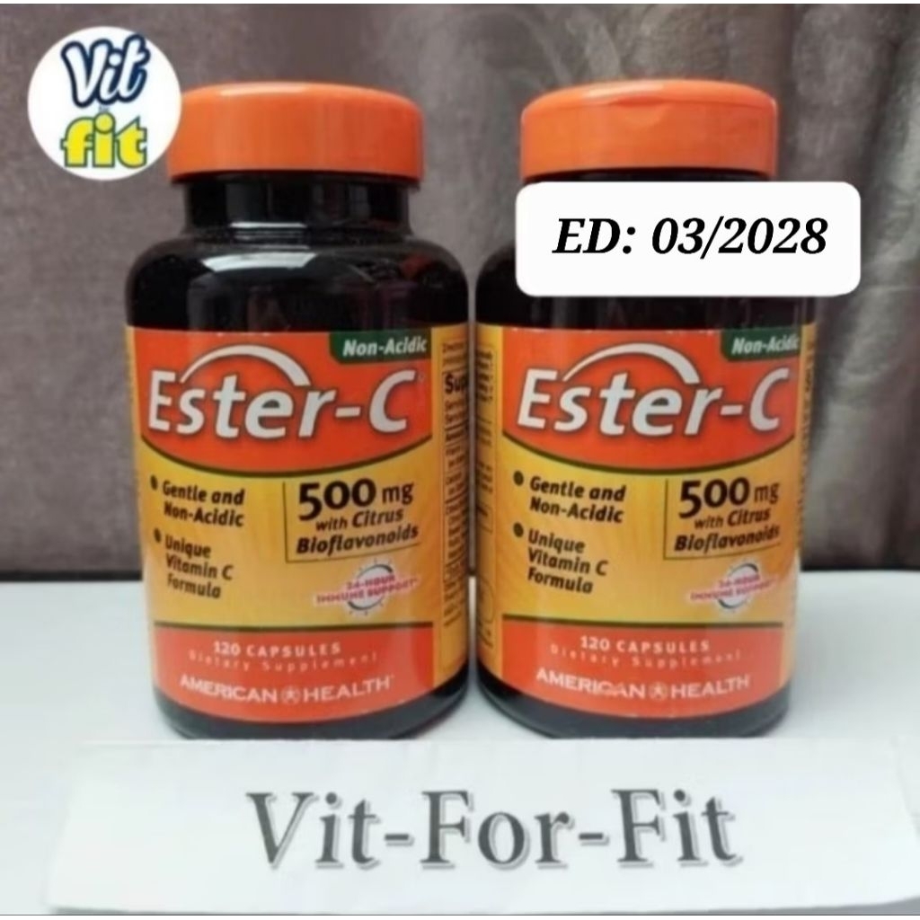 American Health Ester C 500 mg With Citrus Bioflavonoids - 120 capsules || Ester C 500mg
