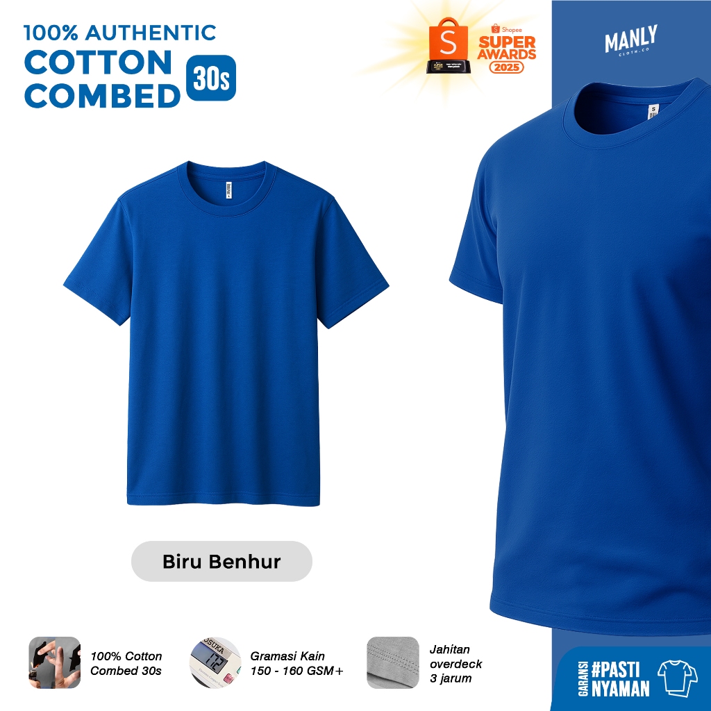 KAOS BENHUR POLOS PREMIUM COMBED 30S