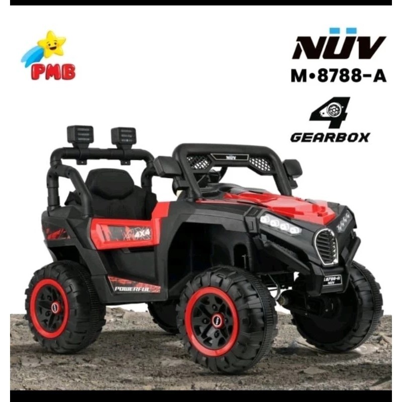 BONUS BUKU Mobilan aki anak pmb NUV M 8788 JEEP 4 GEARBOX 4X4 MOBIL AKI JEEP 8788