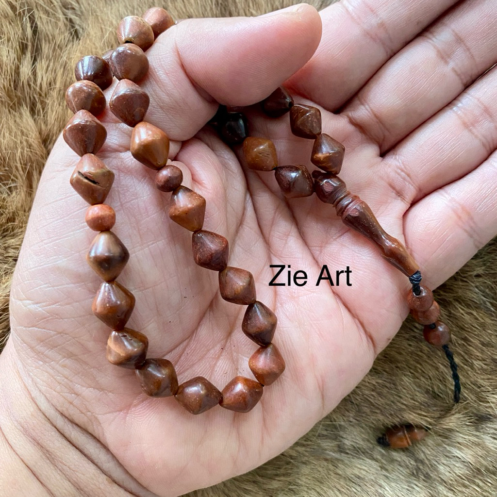 Tasbih Kokka Kaukah Asli 33 Butir Wajik 8mm Kayu Kokka Original Tenggelam Air Tasbih Dzikir Kalung P