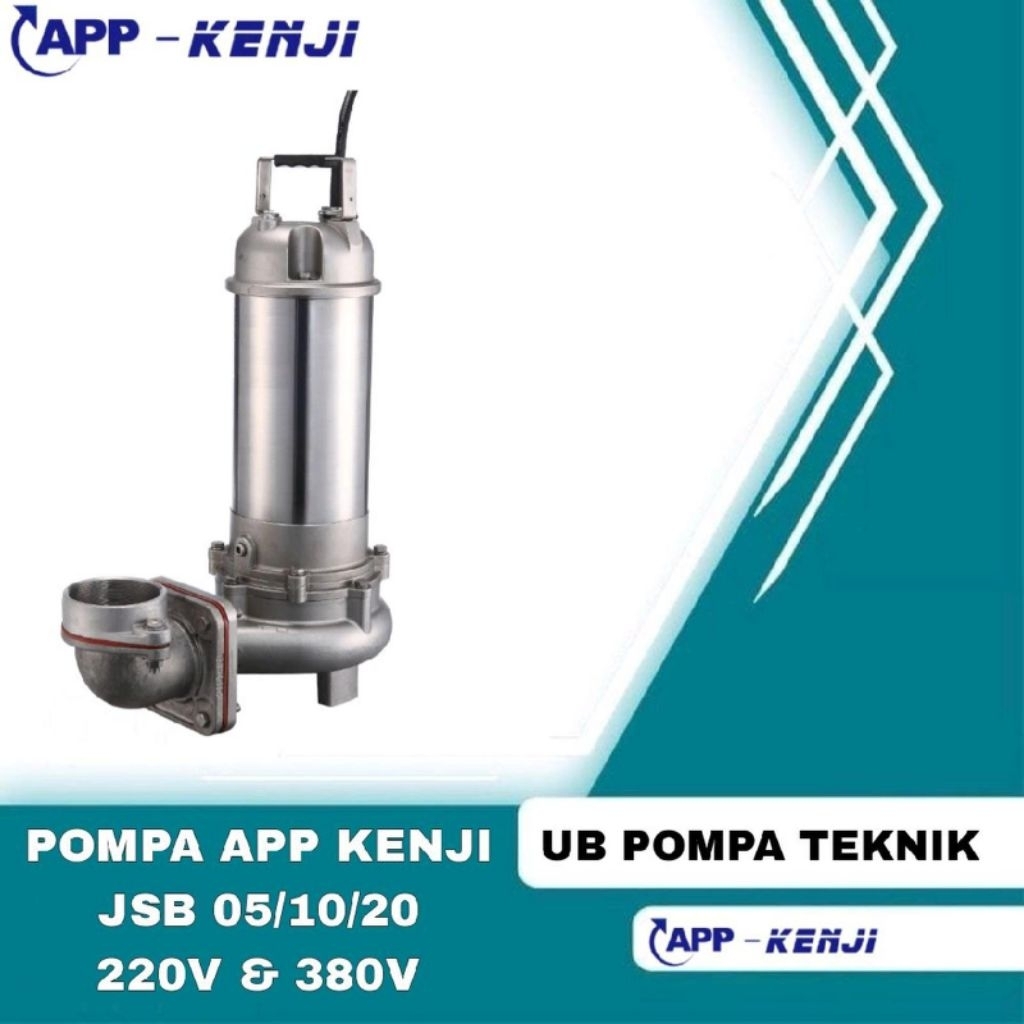 Pompa Limbah Stainless Steel APP KENJI JSB Series JSB 05/10/20 – Submersible Sewage Pump Vortex Impe