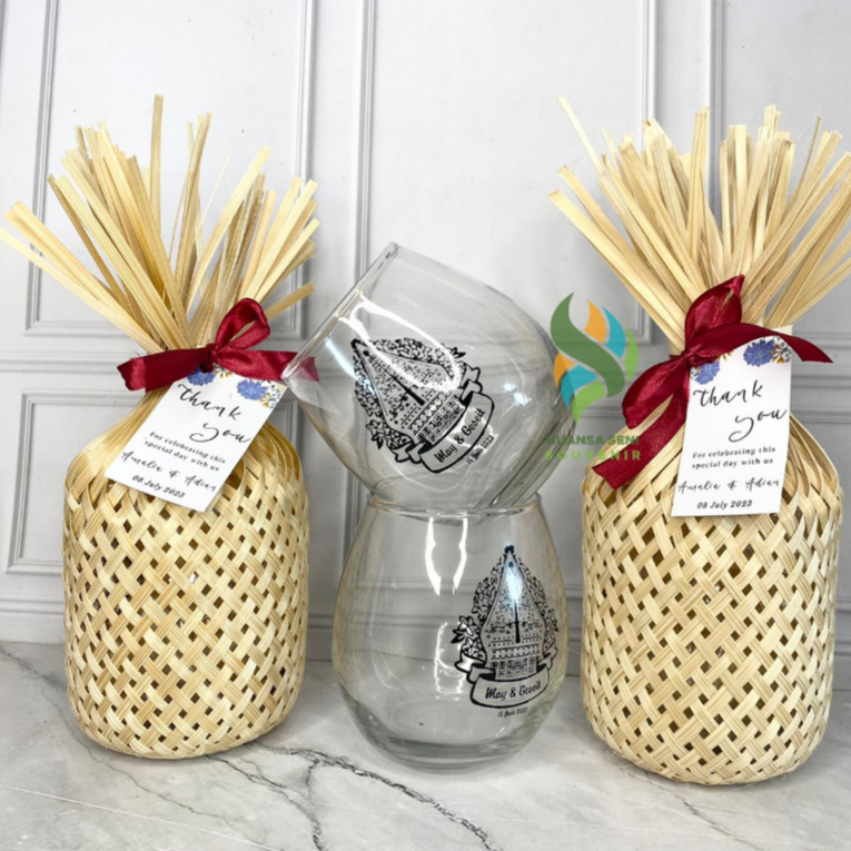 Souvenir Gelas Tuscany Gelas Jus Cangkir Kaca Telur Mug Tumbler Wine Gelas Cafe Sablon Kemas Krongso