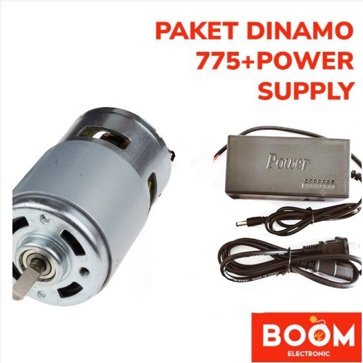 PAKET Dinamo Motor DC 775 plus Power Supply