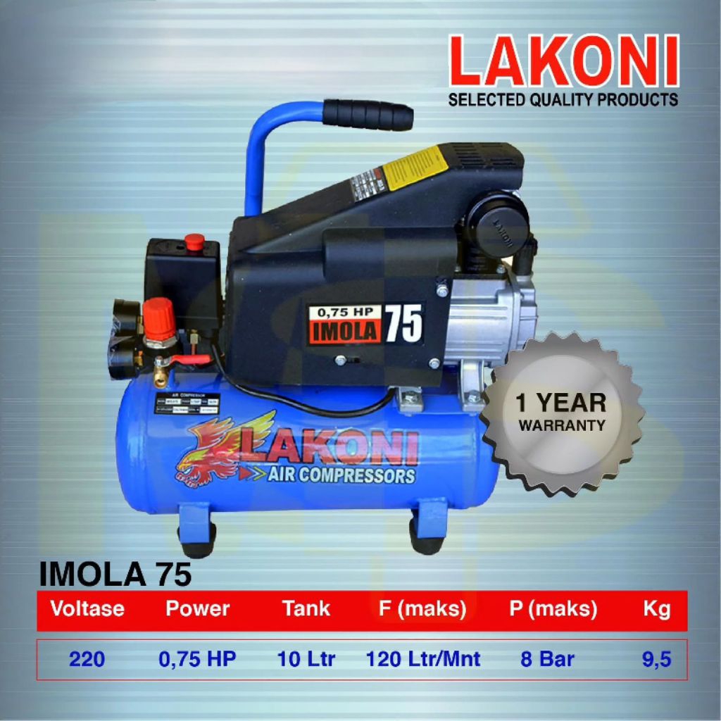 Mesin Kompresor Angin Listrik LAKONI IMOLA 75 Kompresor lakoni 0.75HP Imola 75