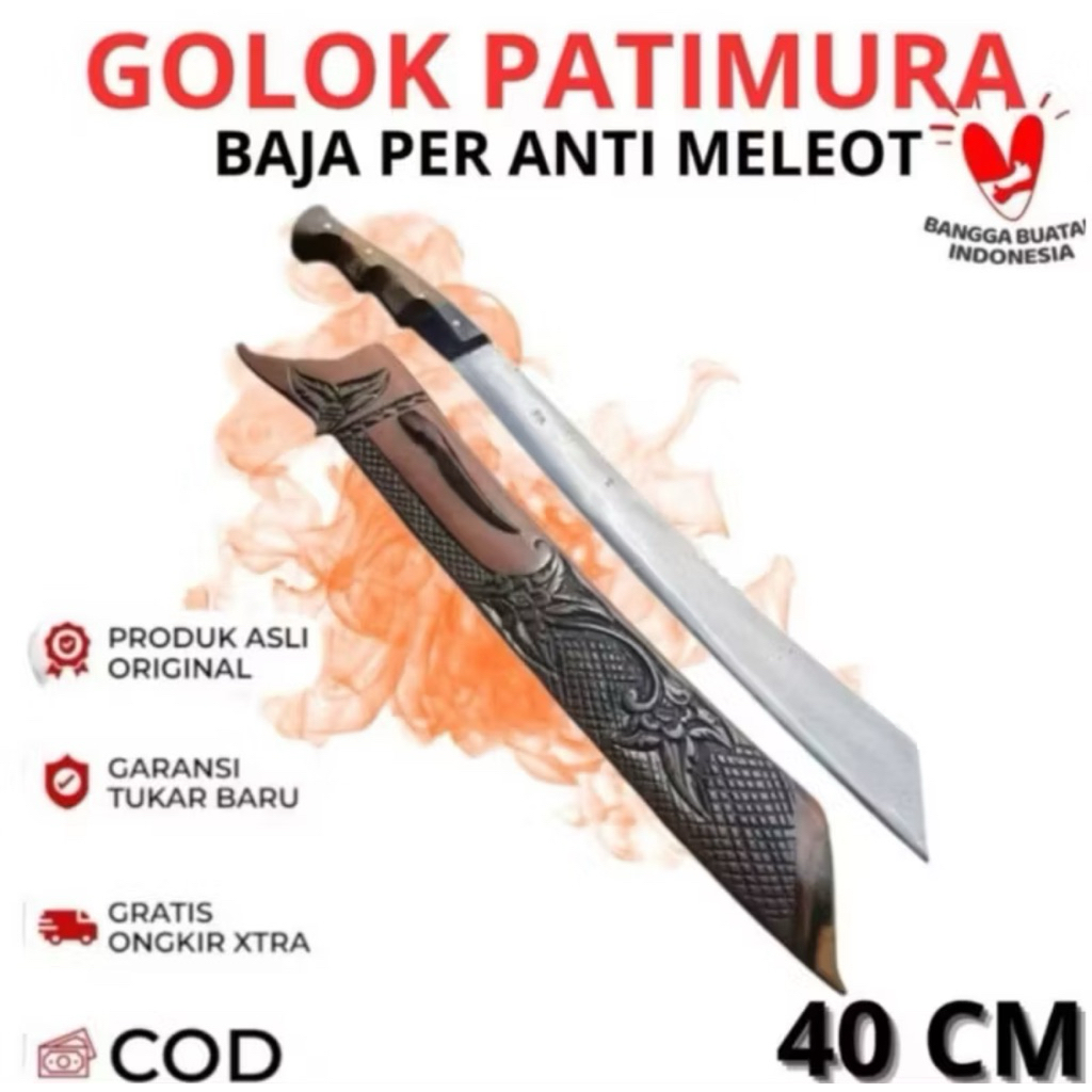 Golok Patimura Original Baja Per Asli Baja Per Super Tajam | Golok Kebun Tebas Kayu Bambu & Sembelih