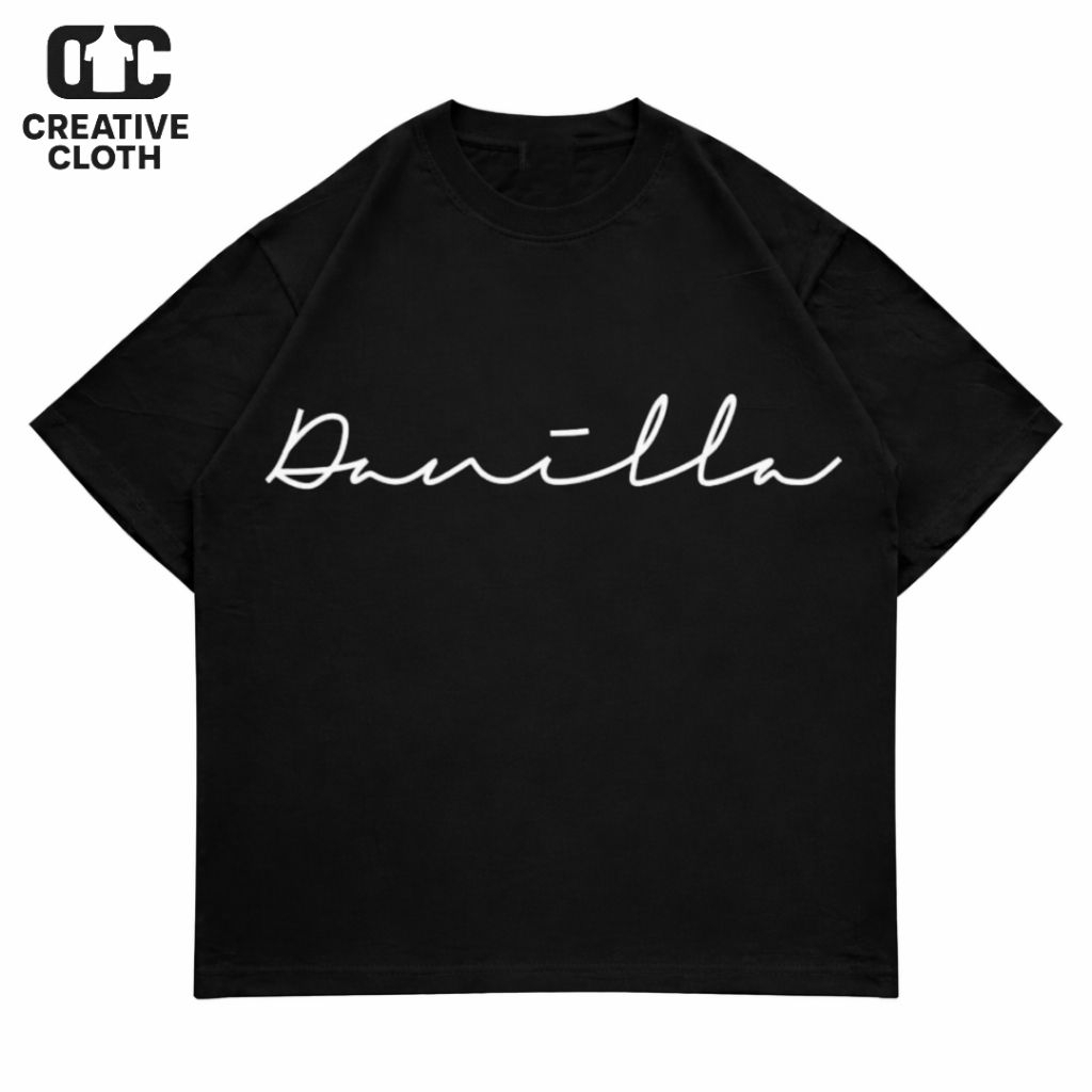 KAOS BAJU OVERSIZE DANILLA FONT AESTHETIC | T-SHIRT OVERSIZE HITAM STYLE Y2K VINTAGE BOOTLEG | BAND 