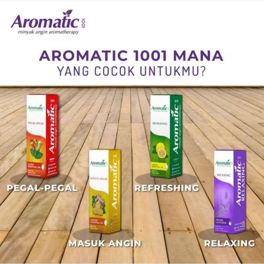 Minyak Angin Aromatic Roll On 8ml 1001 Aroma Therapy ORIGINAL