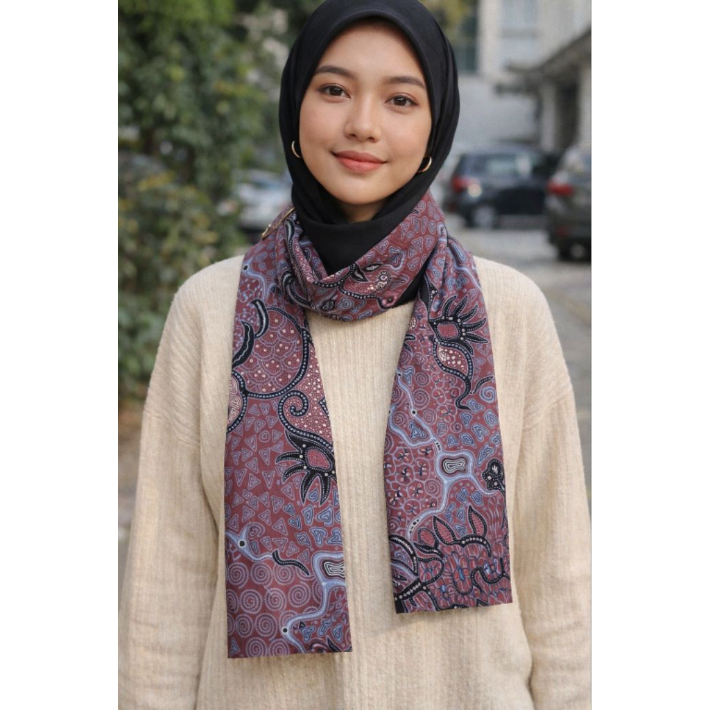 Syal batik ungu