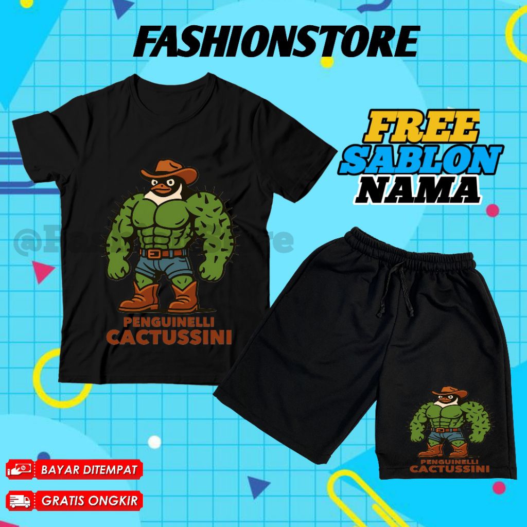 (BISA COD) Setelan Fashion Kaos Anak Laki-Laki/Perempuan Baju Anak Celana Pendek Anak  Distro Anomal