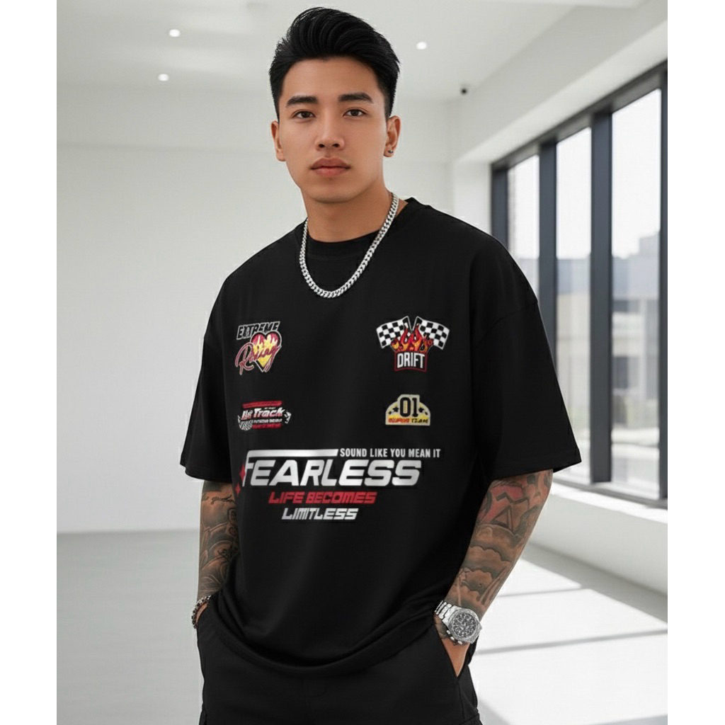 Kaos Fearless Baju Nascar Kaos Racing Distro Kaos Ramadhan Race Kaos Original Unisex Baju Terbaru Ka