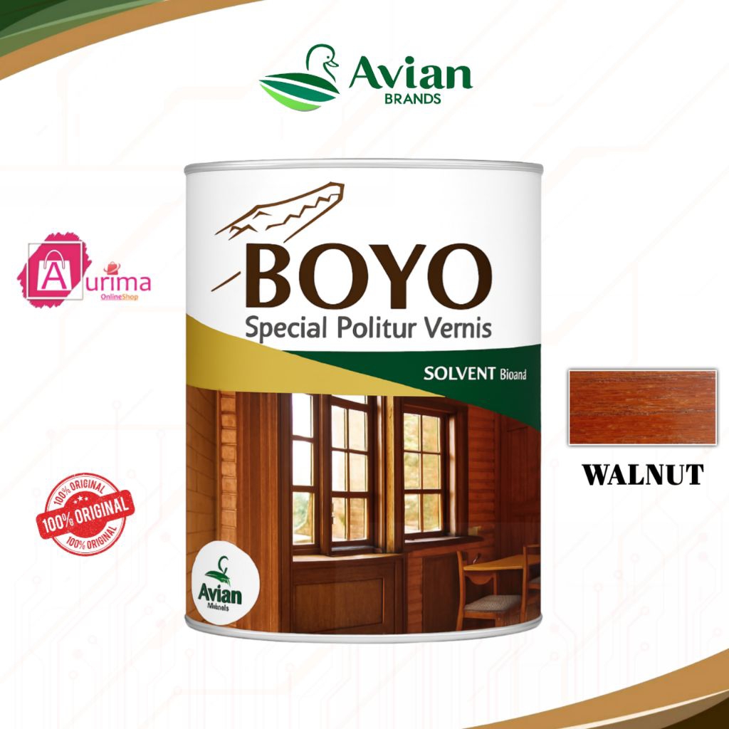 CAT PERNIS POLITUR KAYU BOYO SPECIAL POLITUR VERNIS WALNUT - CAT POLITUR SOLVENT BASE CAT FINISHING 