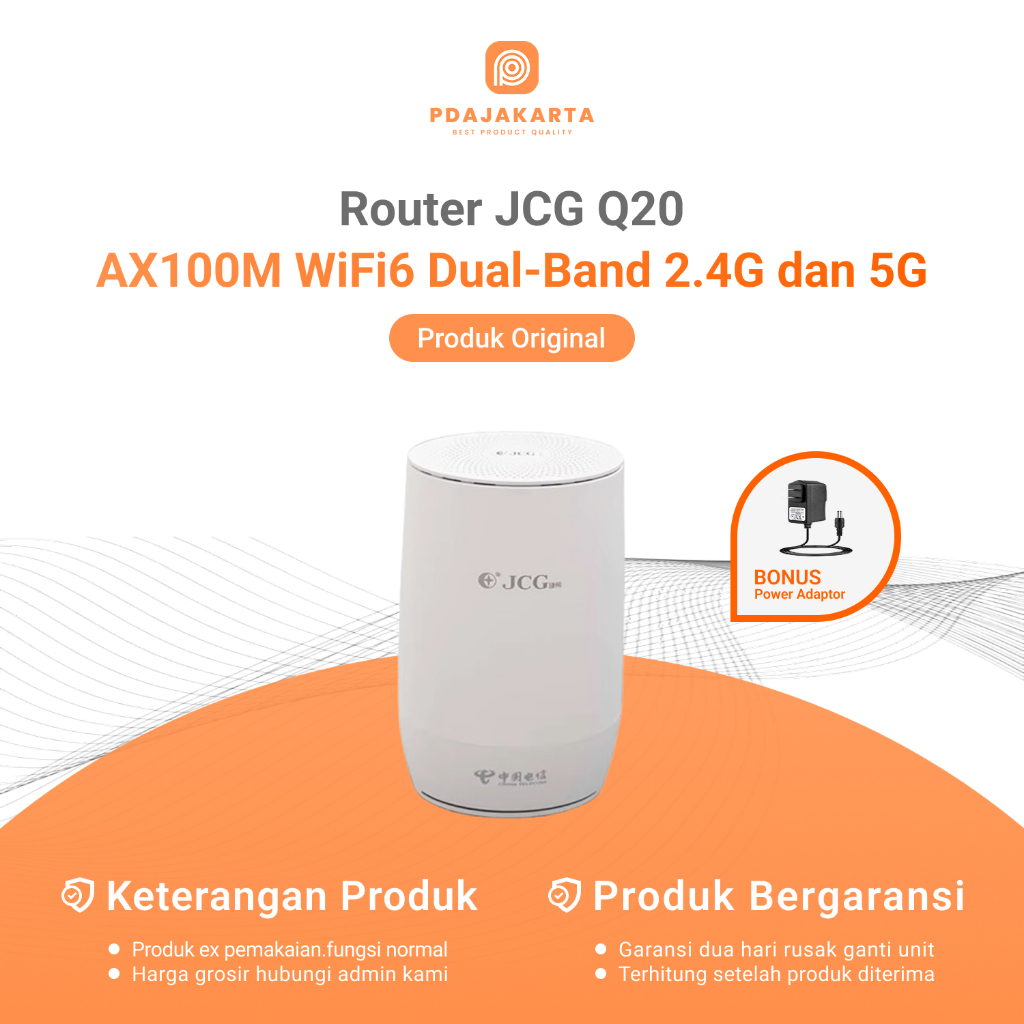 Router JCG Q20 AX1800 Dual-Band 2.4Ghz dan 5.8Ghz Wireless WiFi | Router Bekas Original Bonus Adapto