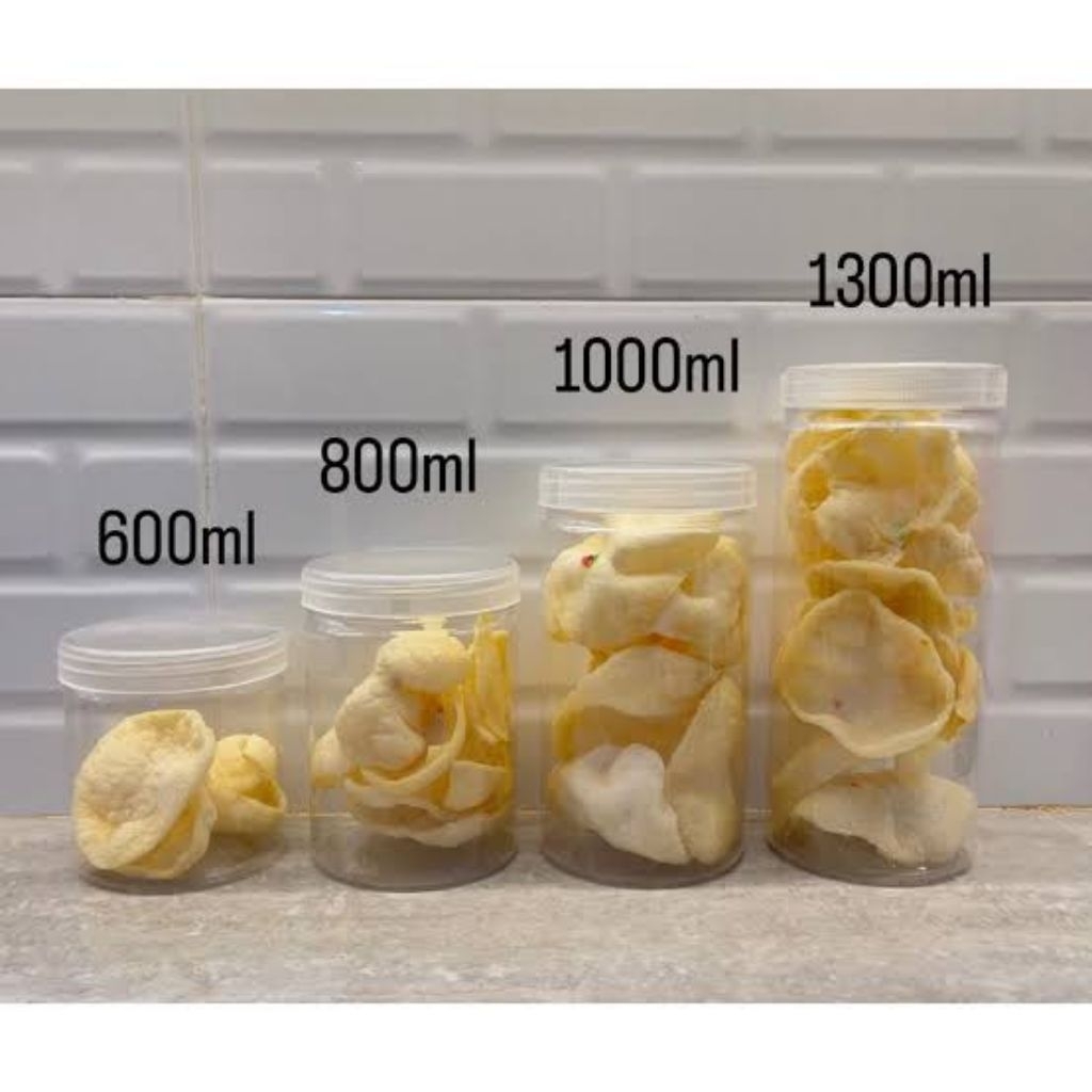 Toples 400ML 600ML Tebal Plastik Silinder Bening Transparan | Lodong Wadah tempat snack krupuk | Jar